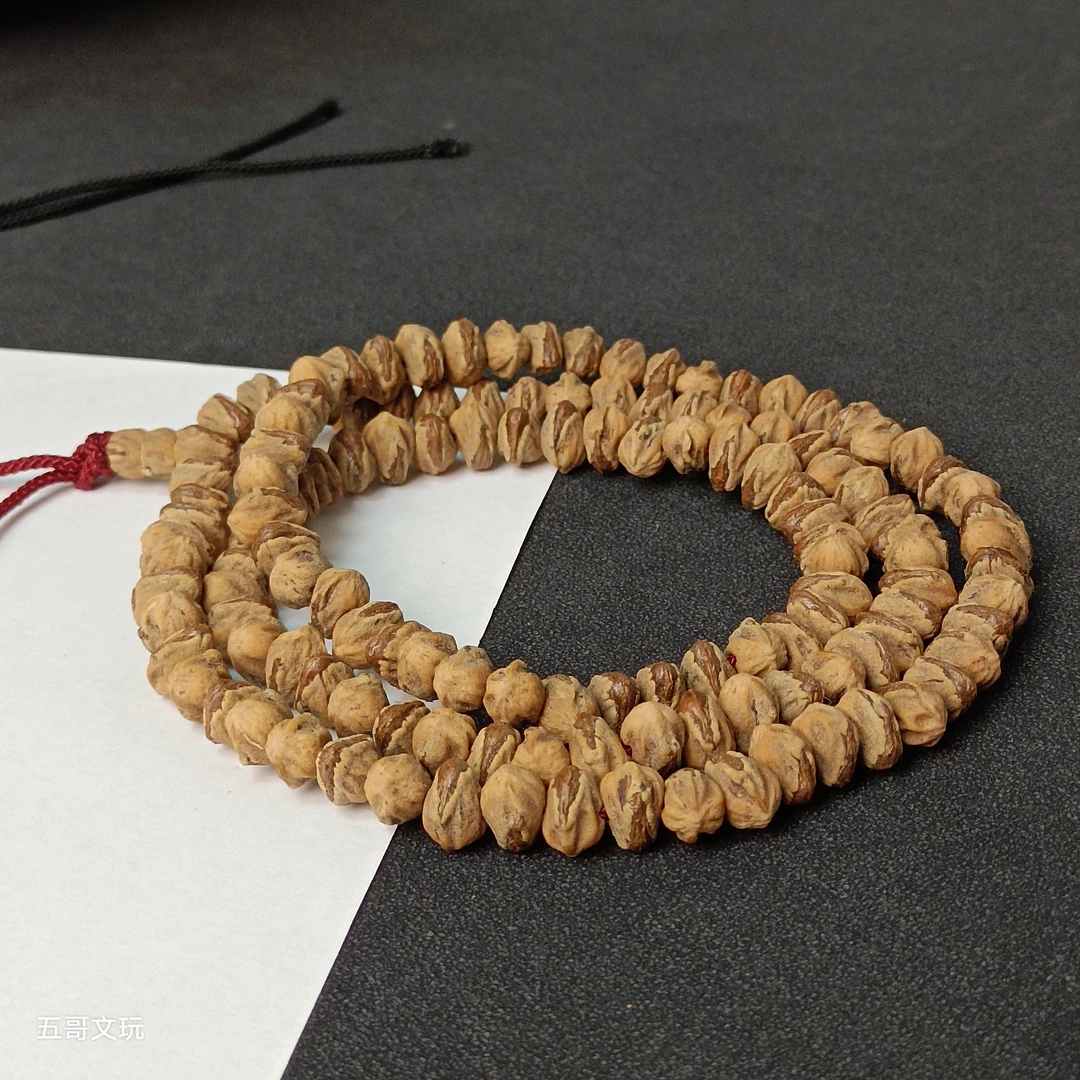 S4257-2【花妖】藏区红油红芽原籽橫打百香籽108长串（送工具）
