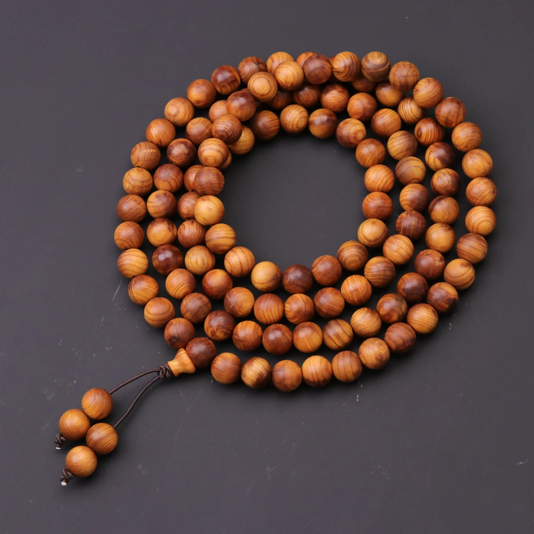 S1003-15【太行崖柏】蚂蚁腿龙胆纹108木串甄选文玩 （送工具）