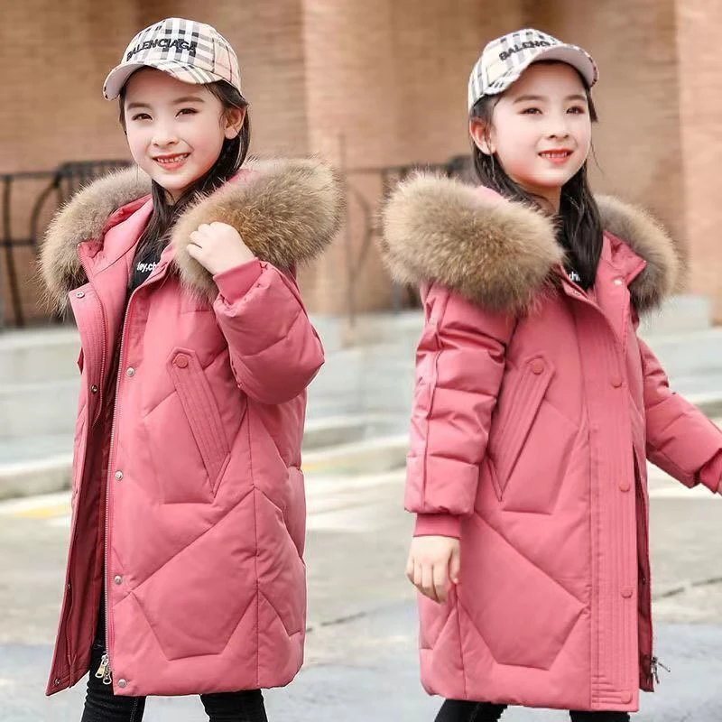 儿童加厚冬季女童中长款2023新款韩版洋气童装中大童女孩加厚外套
