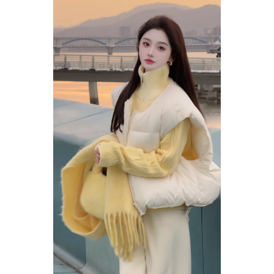 入秋一整套女装2024新款韩版针织开衫面包服马甲外套休闲裤三件套