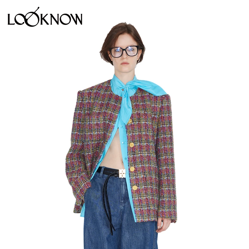 ICE DUST设计师品牌LOOKNOW24新款经典小香粗花呢中长款夹克