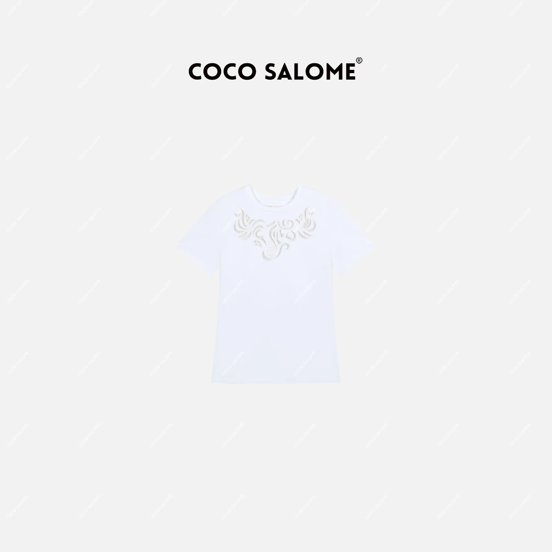 韩彬彬CS"花慕兰"2024夏季重工落空设计轻奢休闲短袖580S-(10)