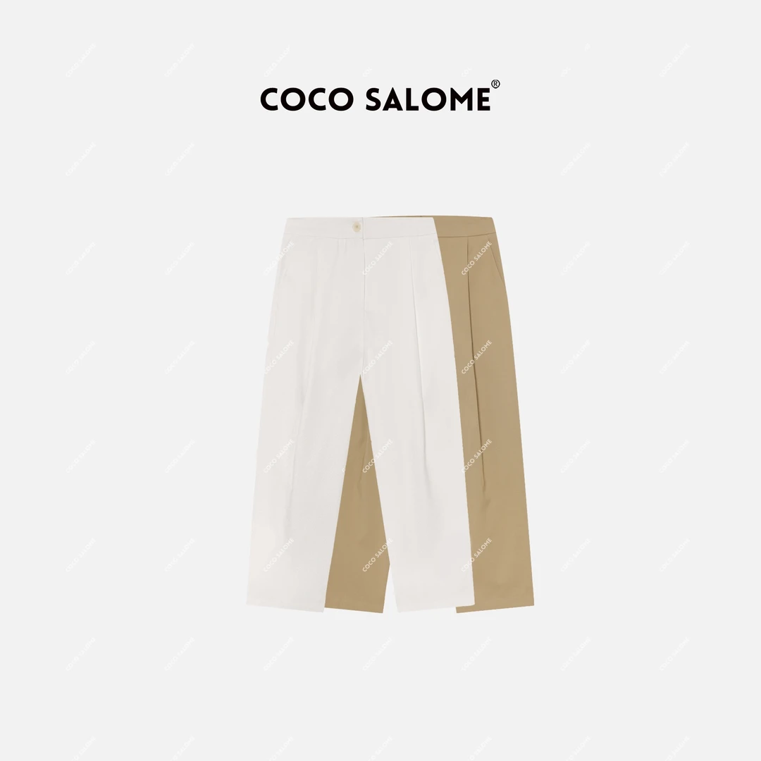 韩彬彬"蜜语"春夏松紧腰围极简气质宽松百搭九分休闲长裤893C-10