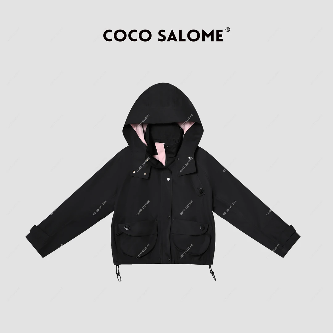 韩彬彬CS"飞行员"撞色内里下摆抽绳设计休闲外套299N-(10)