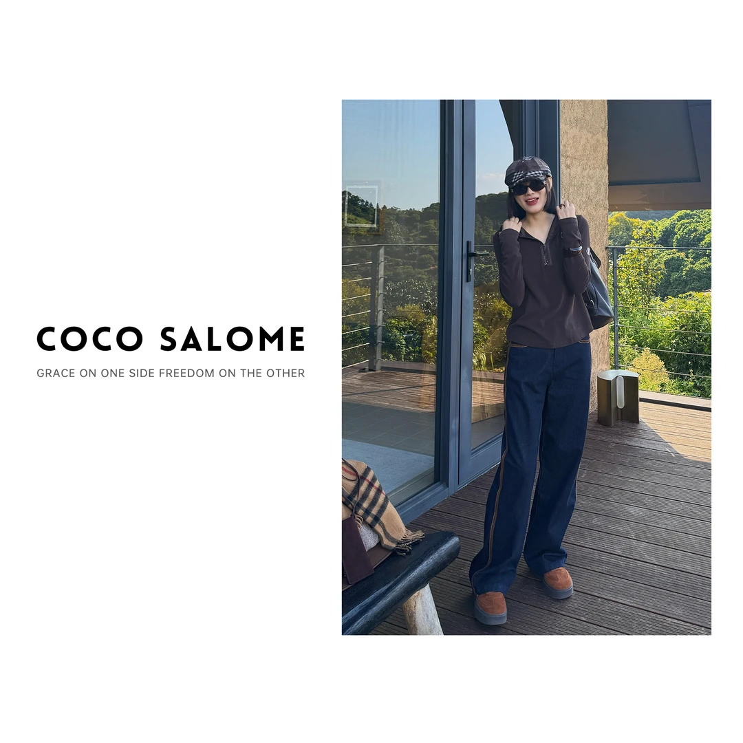 韩彬彬⑩【滑雪女孩】加磨毛轻奢气质高级连帽打底长袖0057