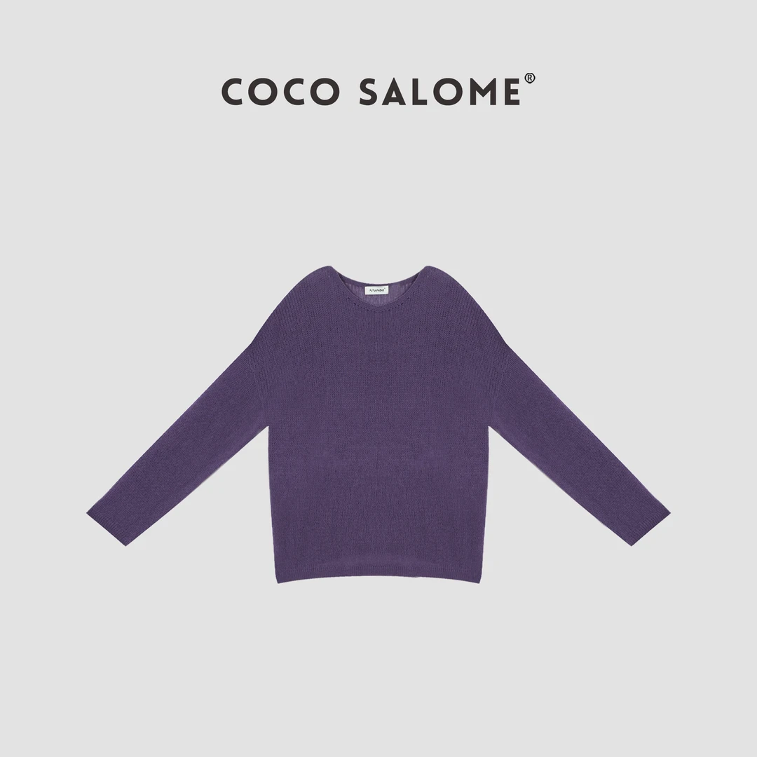 韩彬彬⑩【薰衣草】秋季慵懒风绵羊毛宽松百搭打底内搭毛衣0159