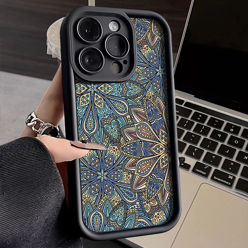 复古图腾iphone15苹果手机壳14promax新款13pro创意12高级11硅胶
