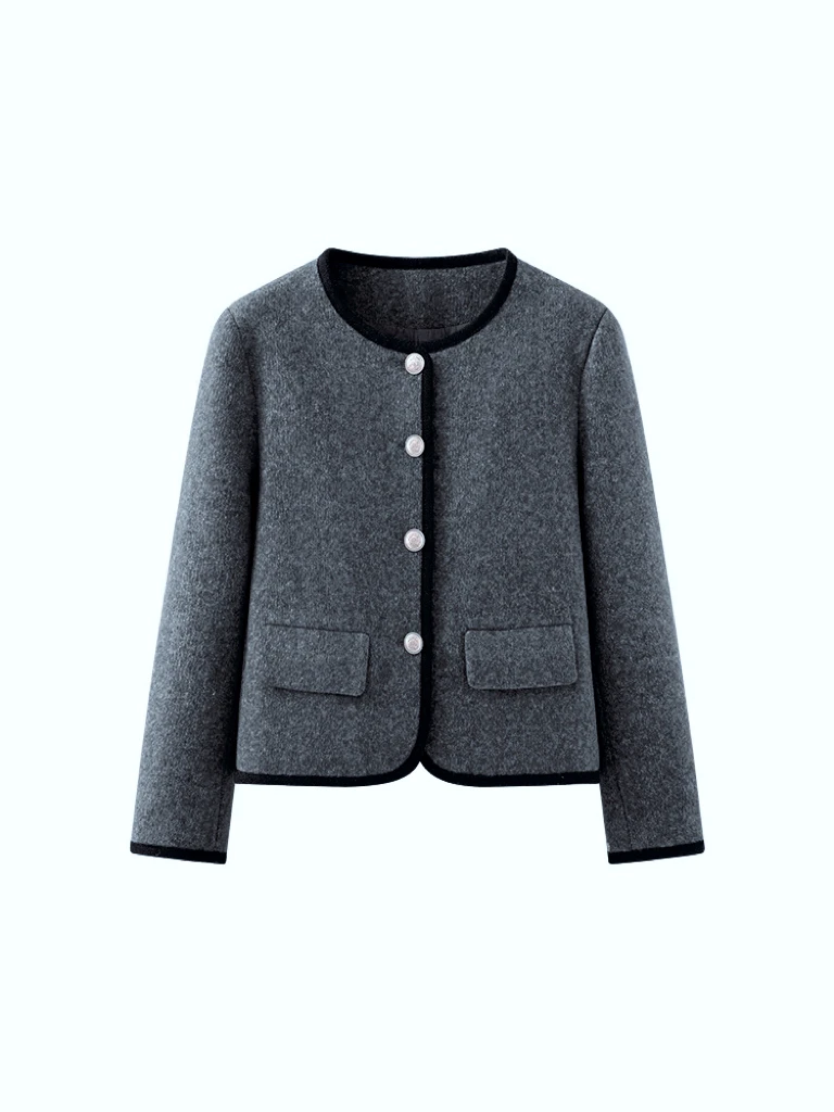 2024秋冬季小香风外套休闲滚边气质百搭外套