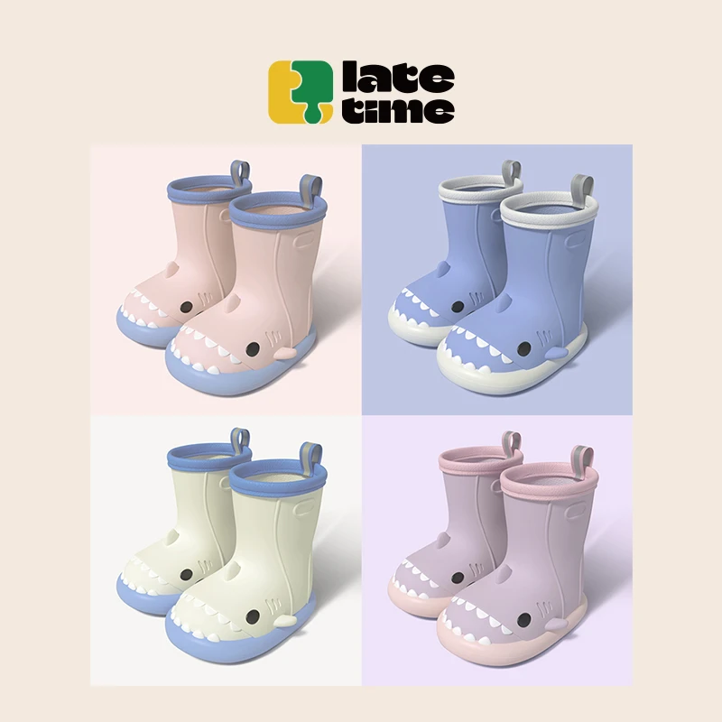 鲨鱼儿童雨鞋男女童卡通婴幼儿中小童雨靴户外穿可爱宝宝胶鞋水鞋