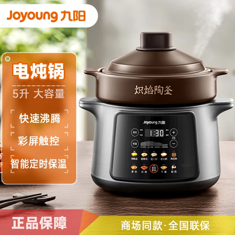 Joyoung/九阳家用5L大容量电炖锅陶釜内胆智能定时保温电热紫砂煲