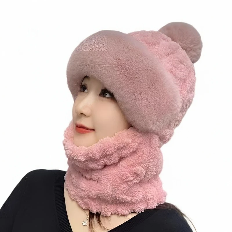 冬季加厚骑行防风围脖口罩一体护耳保暖帽针织百搭学生女生时尚