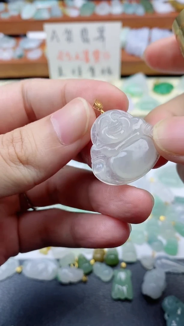 【闪购商品】翡翠颈饰18K金镶嵌佛公300