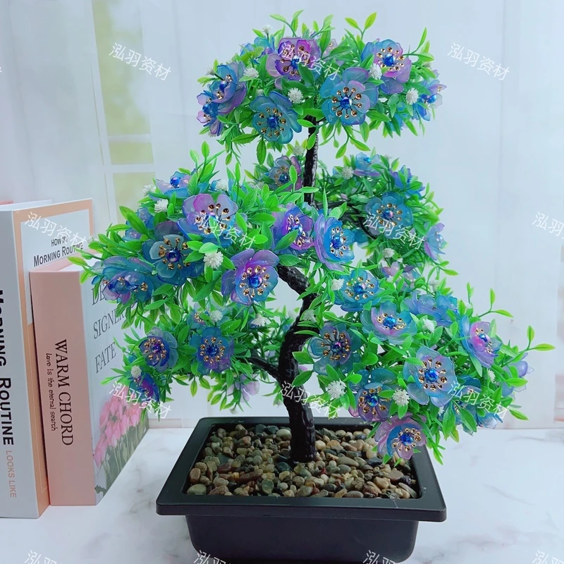 【主播推荐】珠子玫瑰花盆栽材料包（非成品，带花盆）手工花简单易