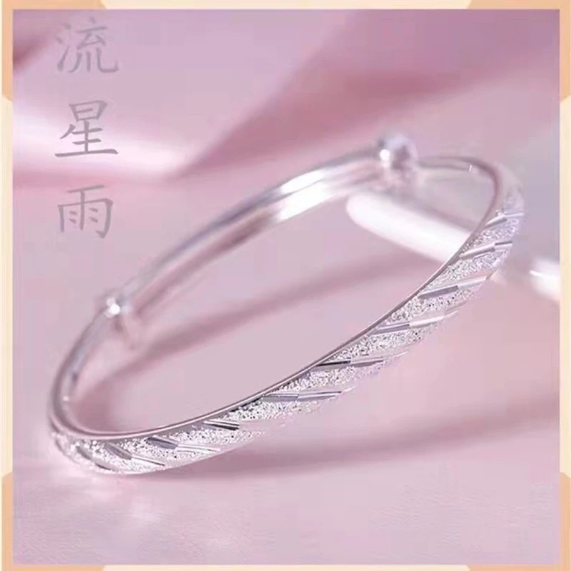 足银手镯 银手镯女ins设计满天星 A02