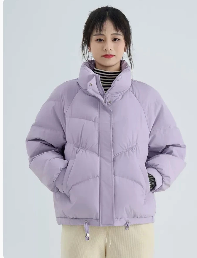 快鱼13Y5008宽松冬季潮流加厚立领保暖冬外套羽绒女款百搭秋冬