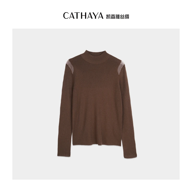 CATHAYA/凯喜雅半高领肩膀微透毛衫BBK2FEJLA38