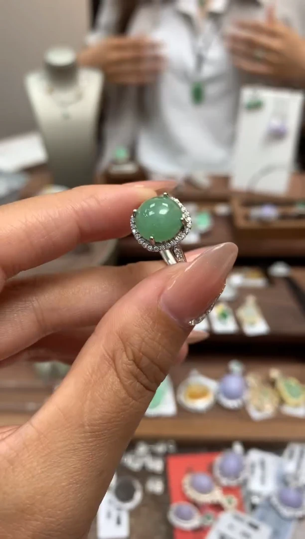 【闪购商品】翡翠戒指银S925镶嵌戒指