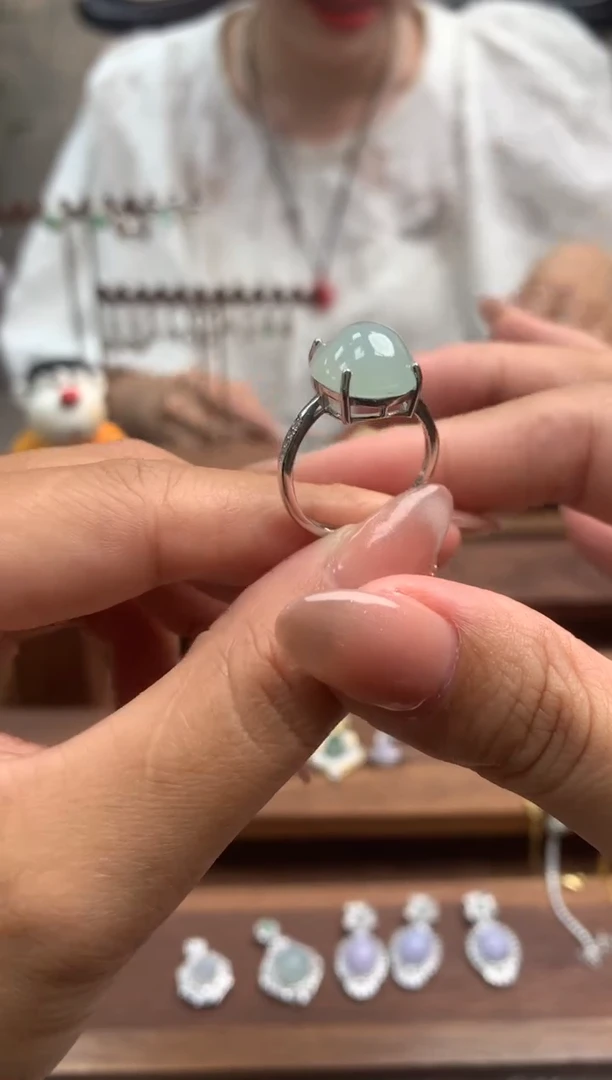 【闪购商品】翡翠戒指银S925镶嵌戒指