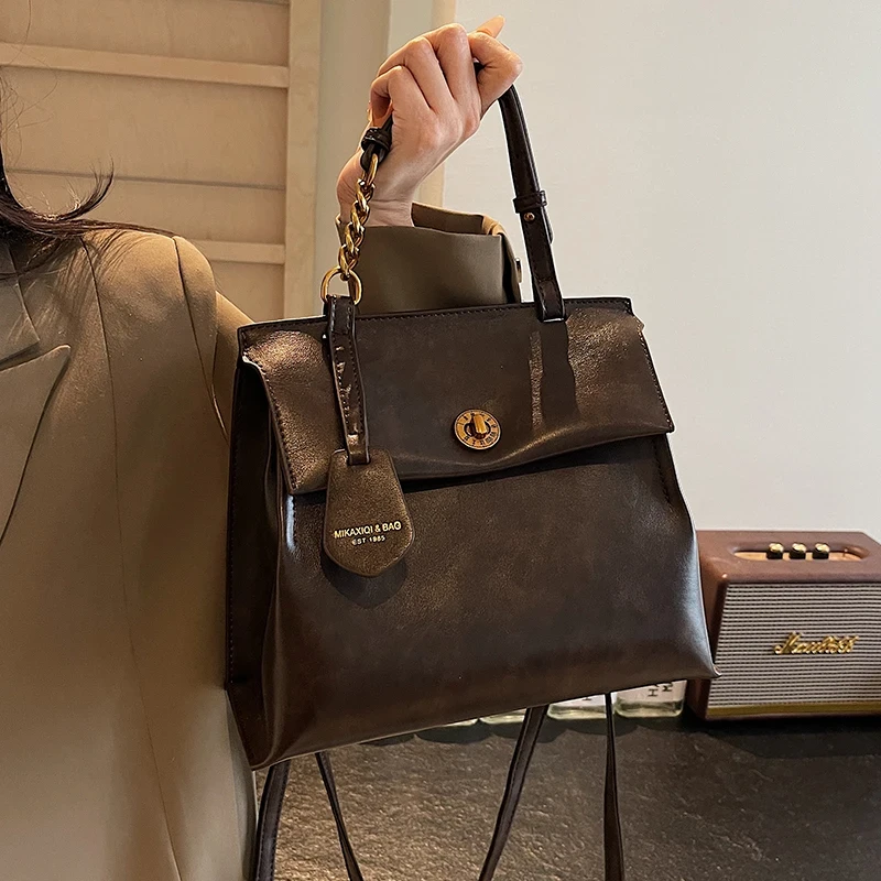 复古时尚包包女2025秋冬新款潮流休闲百搭双肩包小众高级感单肩包