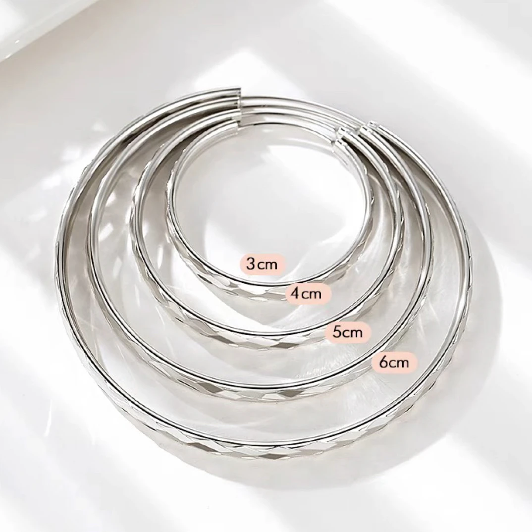 足银耳饰 纯银耳环女圆圈足银圈圈高级感耳圈新款爆款大圈耳饰