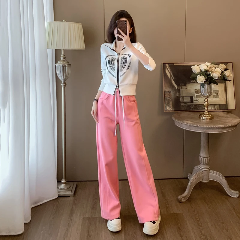 欧货高端休闲运动套装女秋季新款时尚洋气设计感开衫外套两件套潮