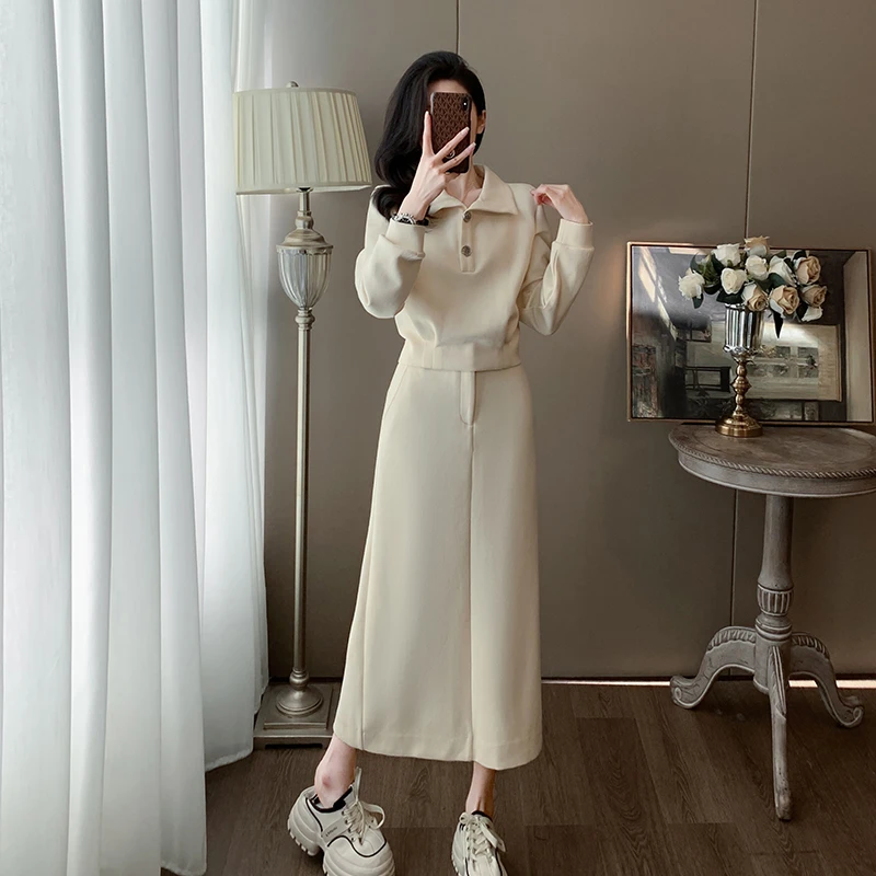 此念高级感休闲时尚套装2024秋款轻熟风气质长袖卫衣半身裙两件套