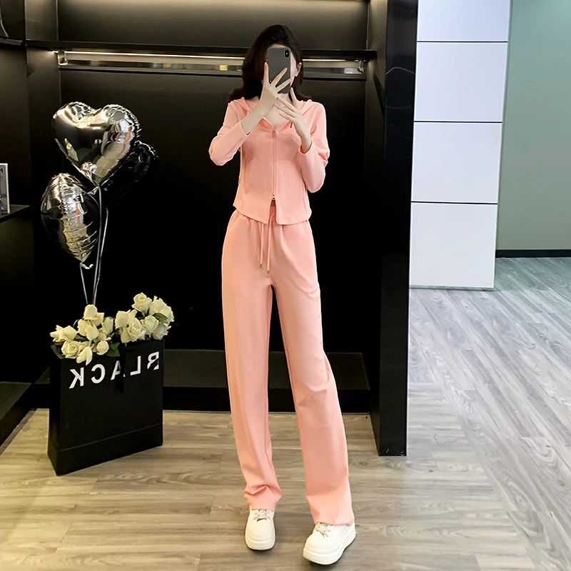 高级感洋气减龄套装女春秋新款修身外套上衣休闲运动阔腿裤两件套