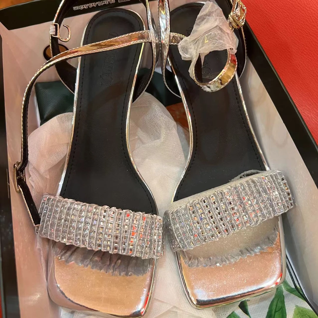 时尚凉鞋细跟平底中跟低跟露趾仙女风气质百搭女士夏季粗跟南韩