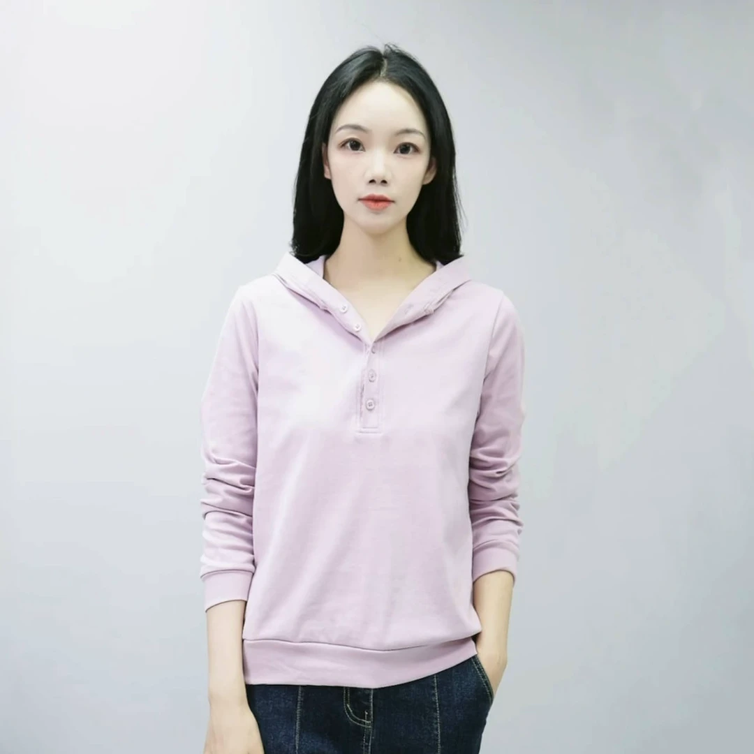 春夏季新款连帽卫衣女宽松时尚显瘦上衣百搭休闲女士打底长袖T恤