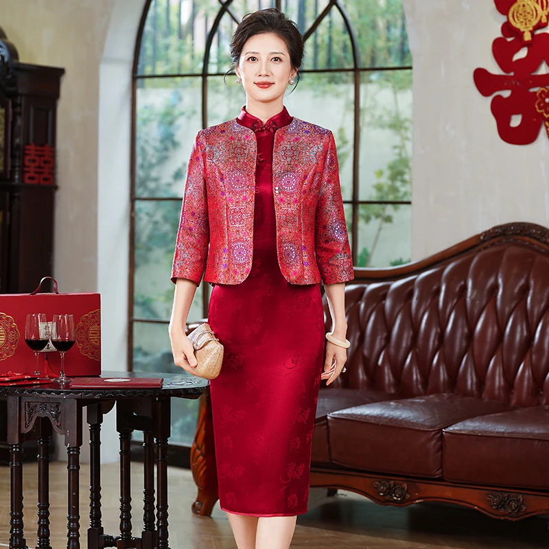 【旗袍外搭外套集合】时尚洋气喜妈妈喜婆婆婚宴旗袍高档舒适面料N