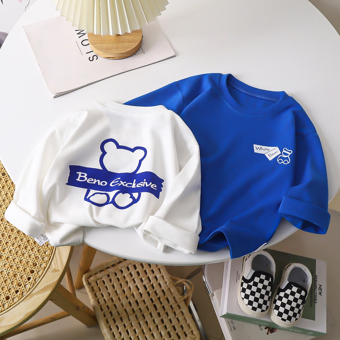 儿童秋季纯棉长袖T恤圆领打底衣男女童上衣百搭