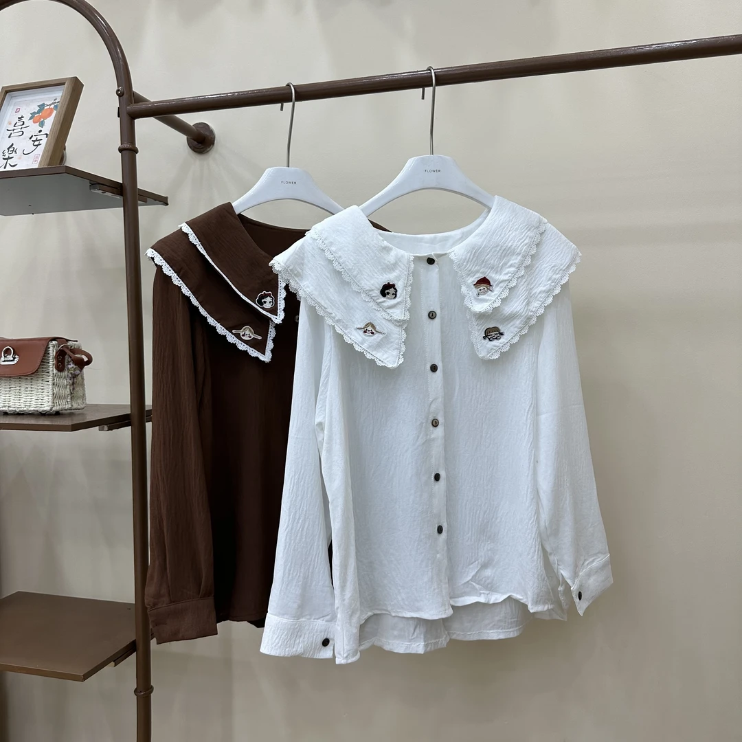 【九妹森系】新款大码衬衫高品质百搭洋气时尚显瘦韩版甜美小清新