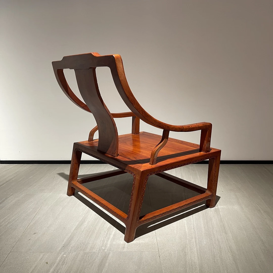 新中式红木简约书房休闲椅家用办公茶桌椅客厅茶椅书椅