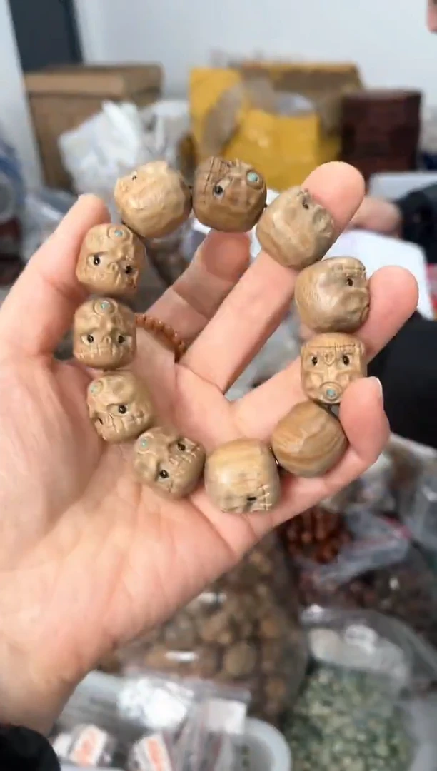 【闪购商品】木头绿檀颗颗阿呆单圈