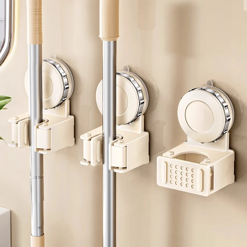 吸盘浴室拖把架卫生间壁挂拖把夹拖布扫把免打孔贴固定器挂钩神器