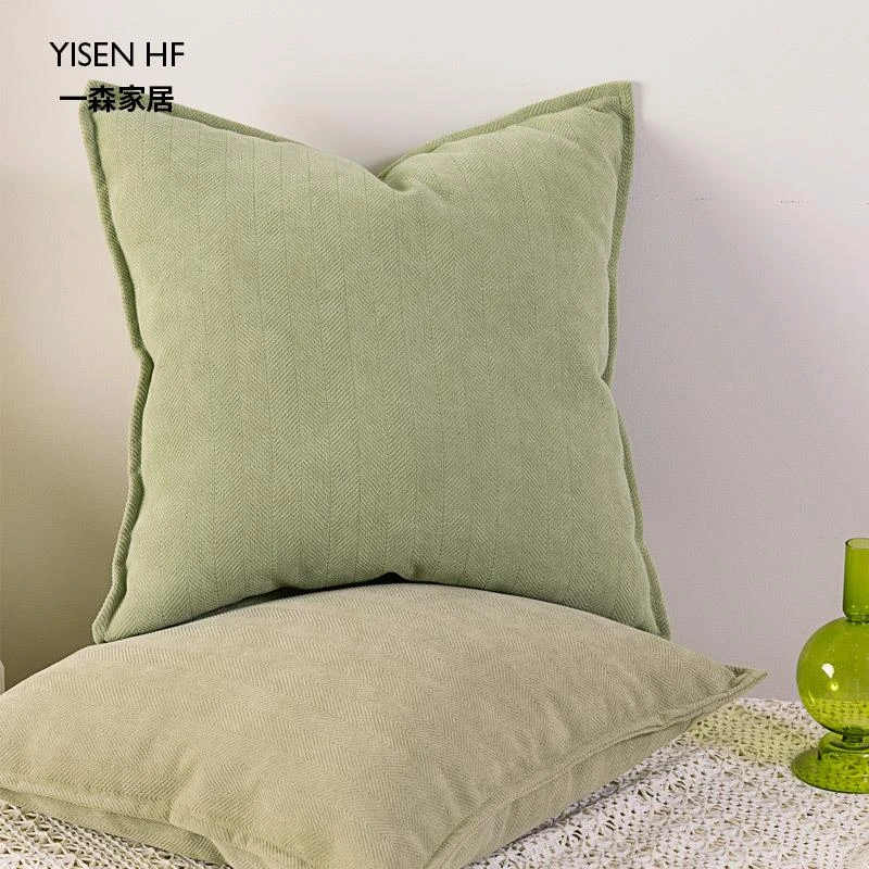 YISEN雪尼尔抱枕北欧靠垫办公室汽车抱枕高档沙发靠枕含芯纯色
