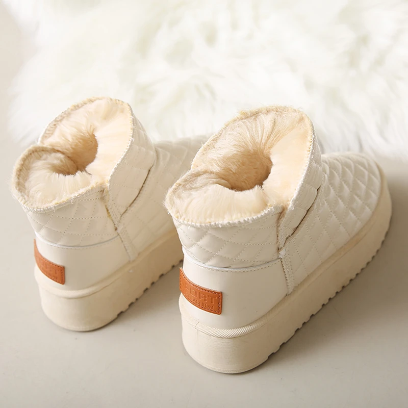 李宁贵人防水东北雪地靴女2023年新款短筒靴子防滑加绒加厚冬季棉