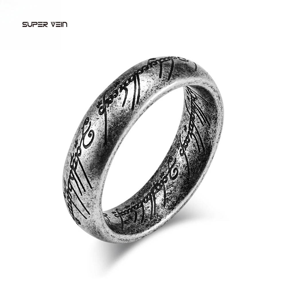 super vein  欧美指环王钛钢魔戒男士戒指个性饰品小众时尚磨砂