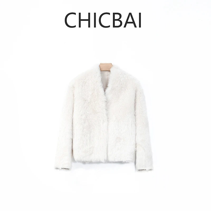 CHICBAI 小立领意大利baby托斯卡纳羊皮毛一体皮草外套