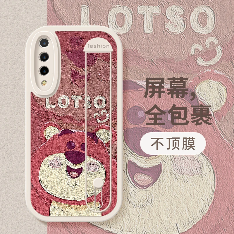 油画草莓熊小米9手机壳创意xiaomi9可爱腕带小羊皮硅胶软壳全包女