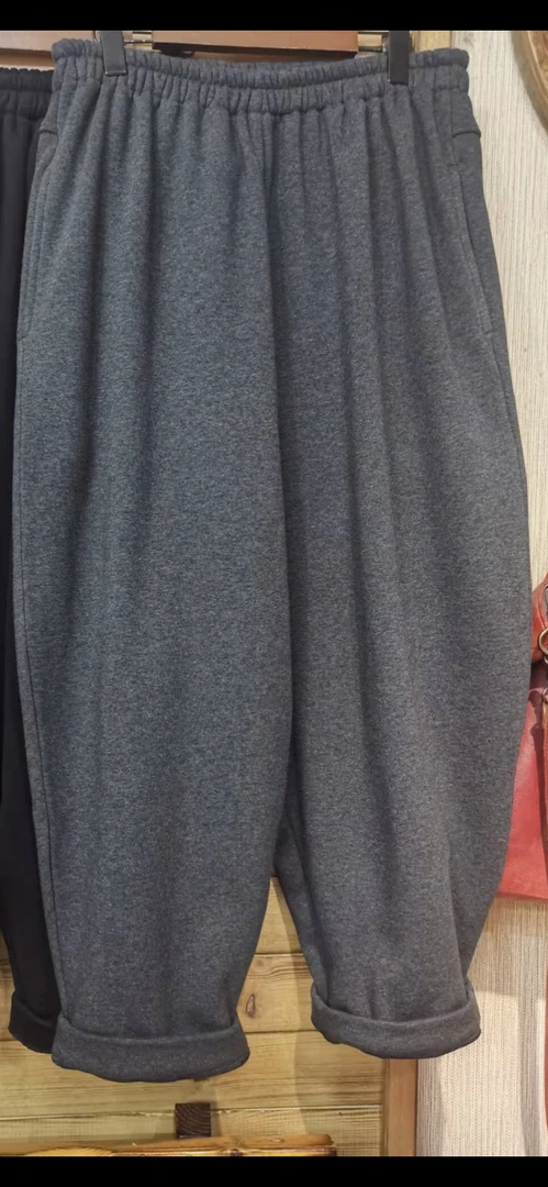 大码女装棉绒加绒休闲裤，裤长98-99。