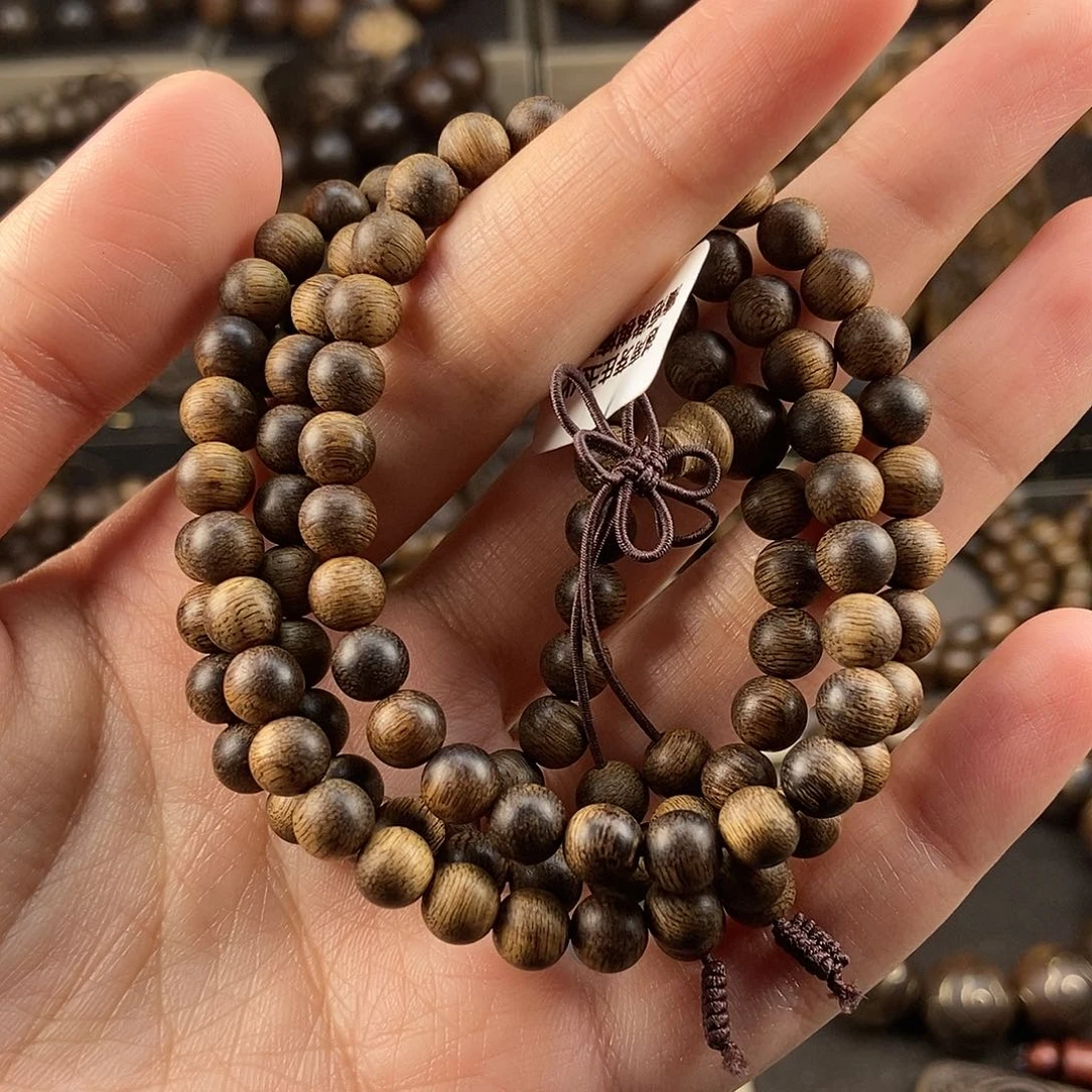 沉香手串?****?越南芽庄紫棋楠留疤