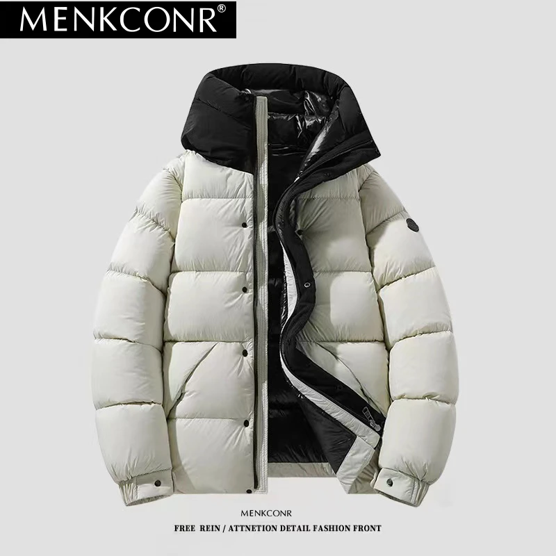 2024情侣款秋冬黑武士轻奢百搭时尚保暖连帽羽绒服8898