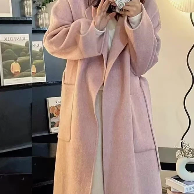 1099 远洋秋冬新款气质毛呢大衣轻奢百搭时尚网红减龄款大衣外套