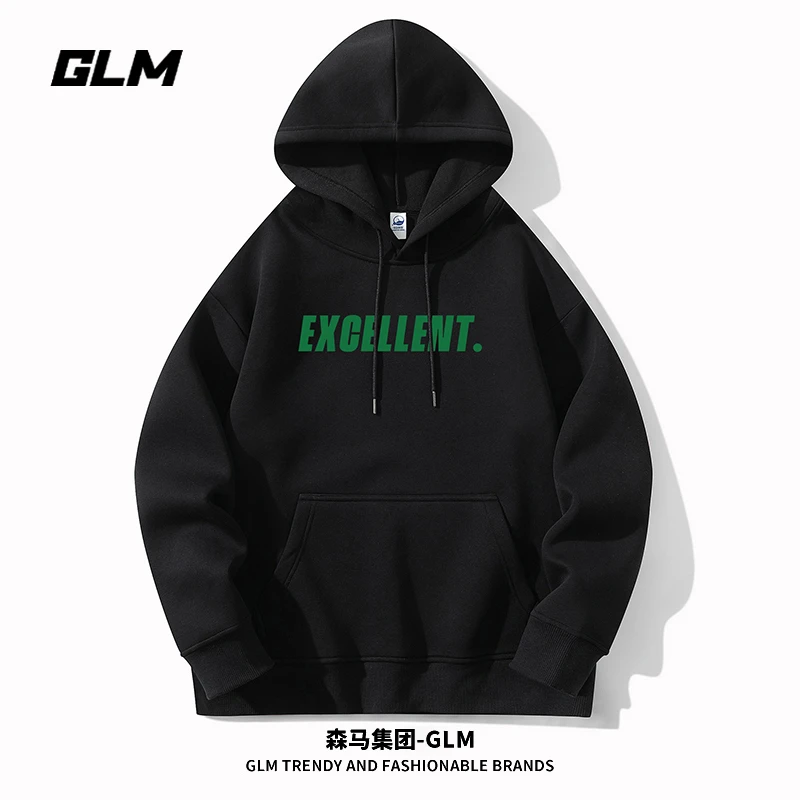 GLM秋冬潮流时尚男士连帽卫衣情侣外套秋季男上衣服长袖T恤打底衫