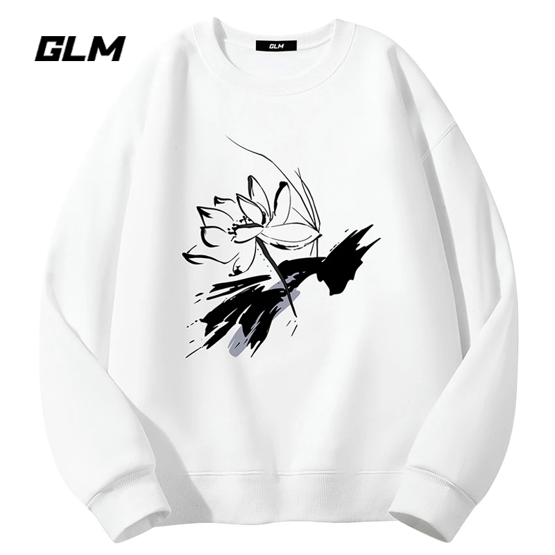 集团品牌GLM春秋国潮男士卫衣外套百搭长袖T恤宽松打底衫圆领衣服