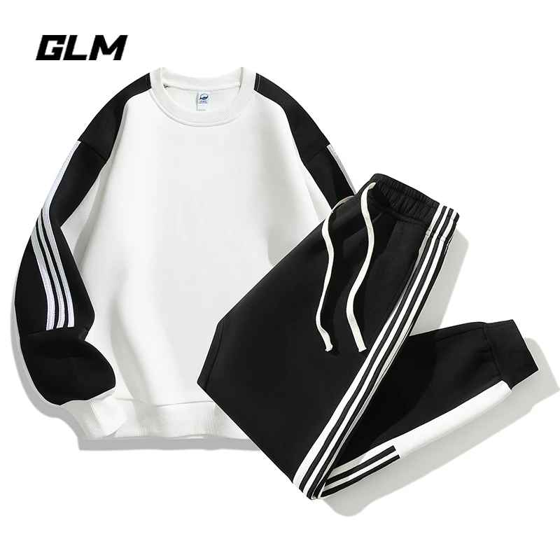 【运动套装】GLM秋冬季男士休闲跑步卫衣长袖T恤打底衫长裤子一整套