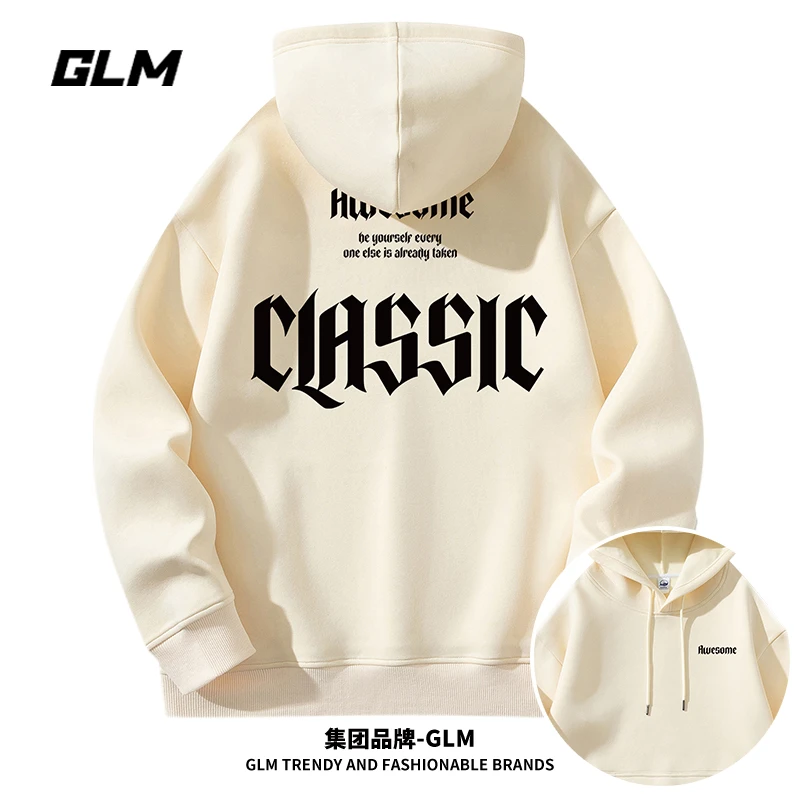 潮牌GLM秋冬男士连帽卫衣情侣外套美式长袖T恤打底衫秋季男上衣服