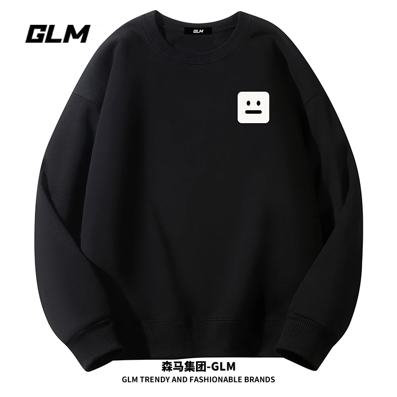潮牌GLM春秋季男士卫衣宽松长袖T恤加绒打底衫上衣服外套潮流男装