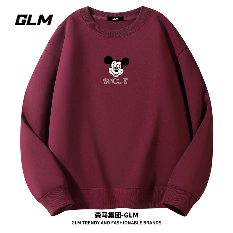 GLM春秋季新款休闲情侣卫衣外套长袖T恤打底衫圆领衣服套头男装潮